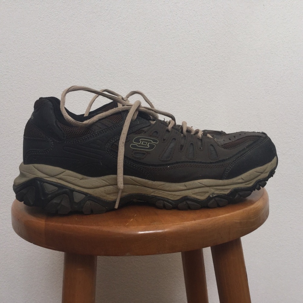 Skechers Men's After Burn Memory Fit Athletic Sneaker Brown Men's Size 11 Comfy